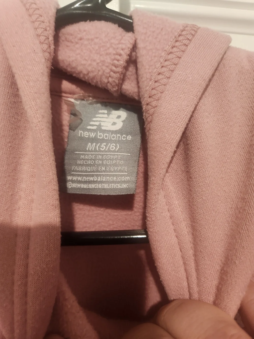 New Balance Girls Pink Fleece Pullover Hoodie Floral Logo Long Sleeve Size M